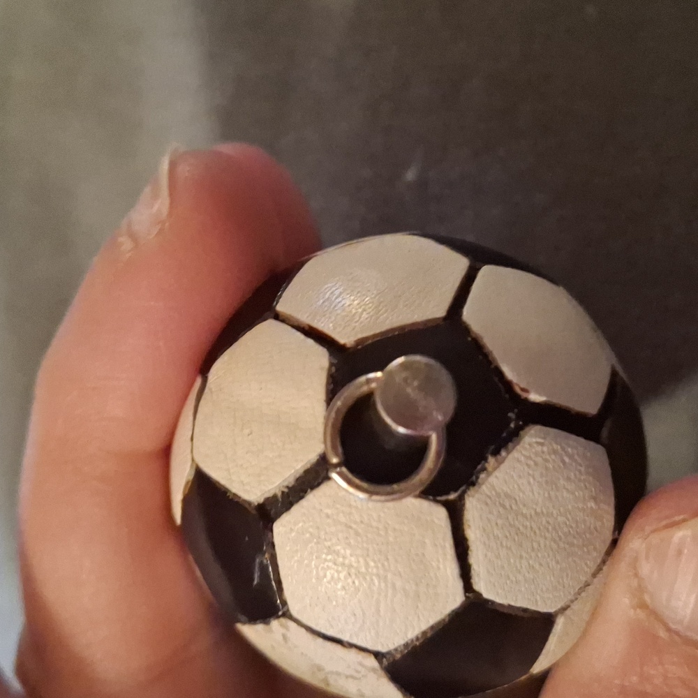 Black and White Soccer Ball Charm Ornament - Picture 2 of 4